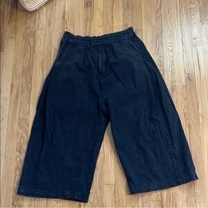 Free People Black Cool Harbor Black Wide Leg Pants Sz L